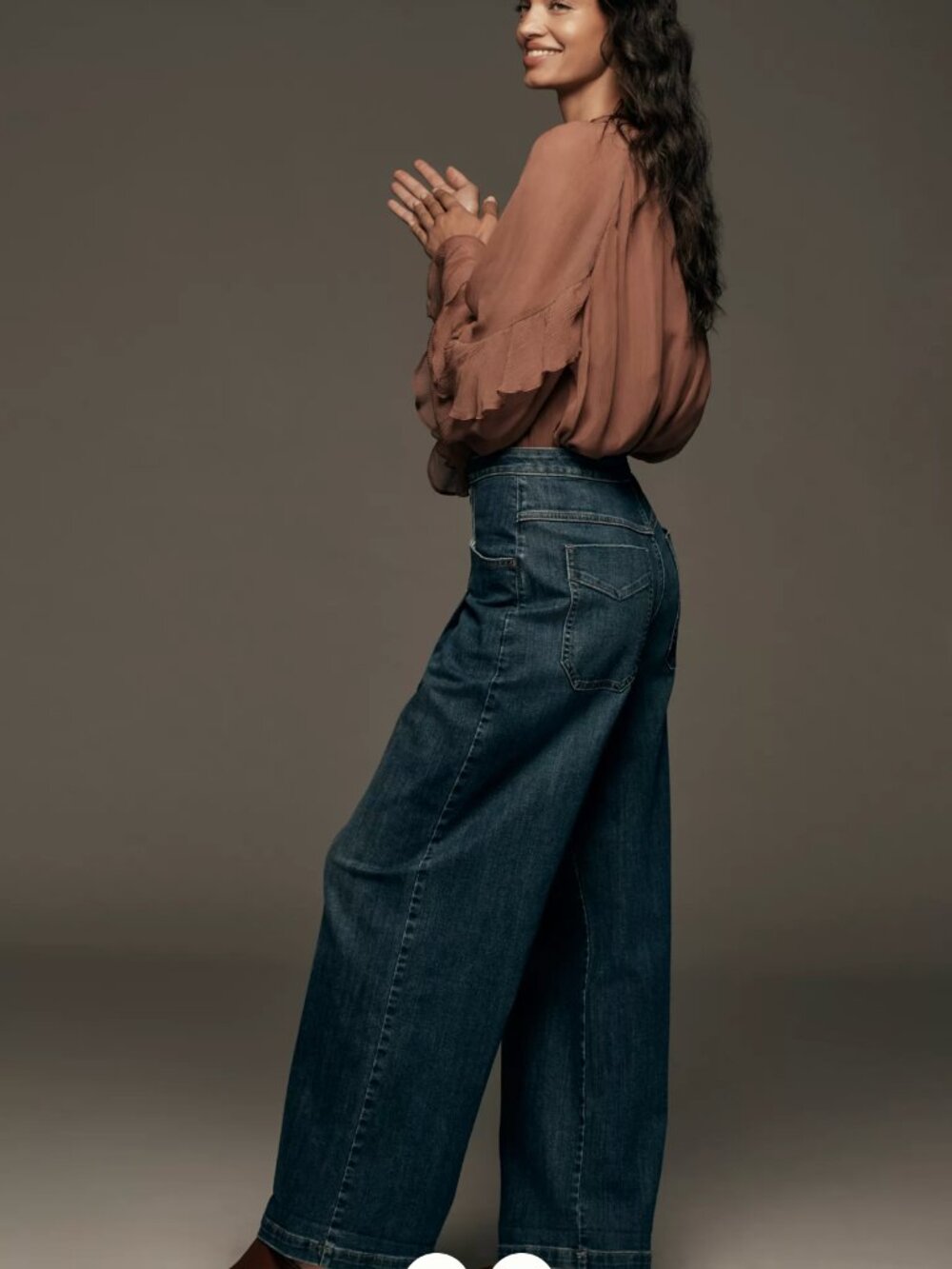 Pilcro Emory Pleated Jeans High Rise Wide Leg - size 30 - Picture 11 of 12